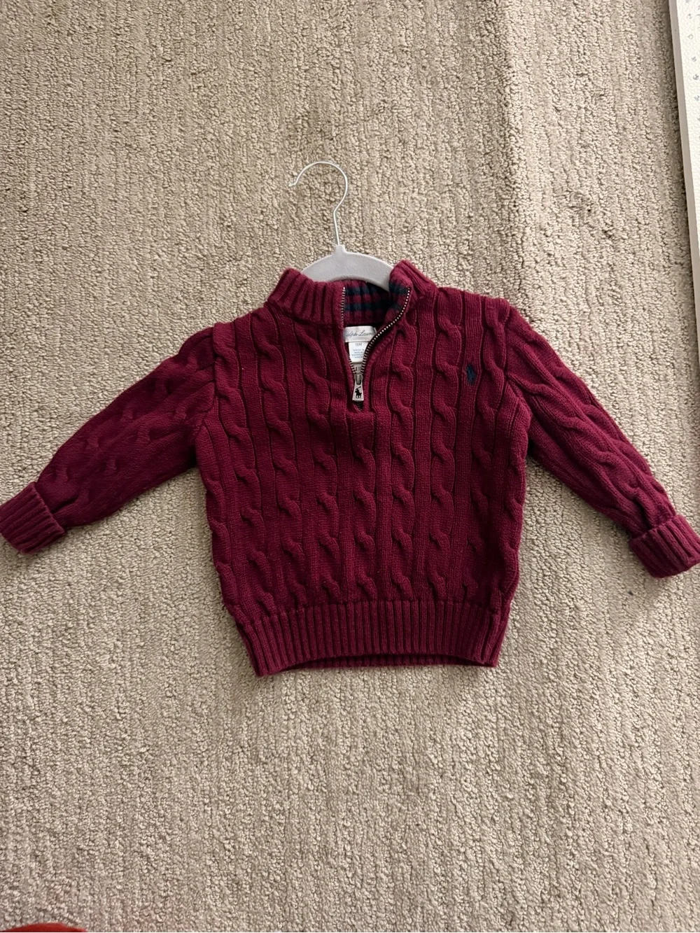 Ralph Lauren Kids Cable-Knit Half-Zip Sweater - Wine